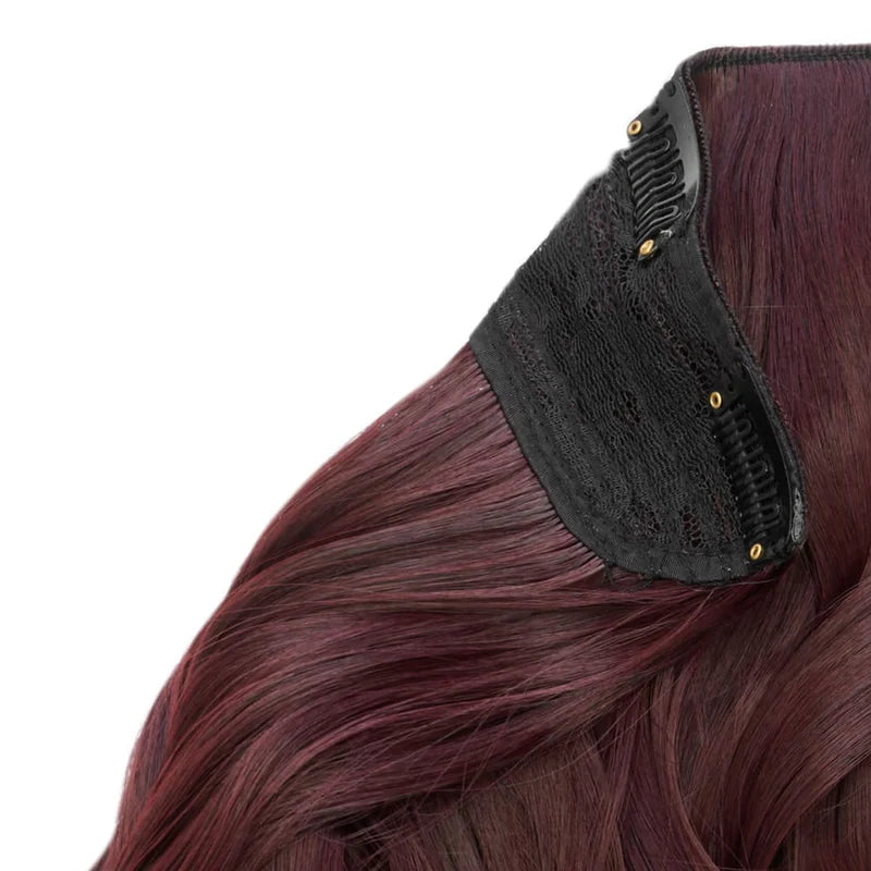 20" Wanded Wave Clip In Hair Extension - Burgundy