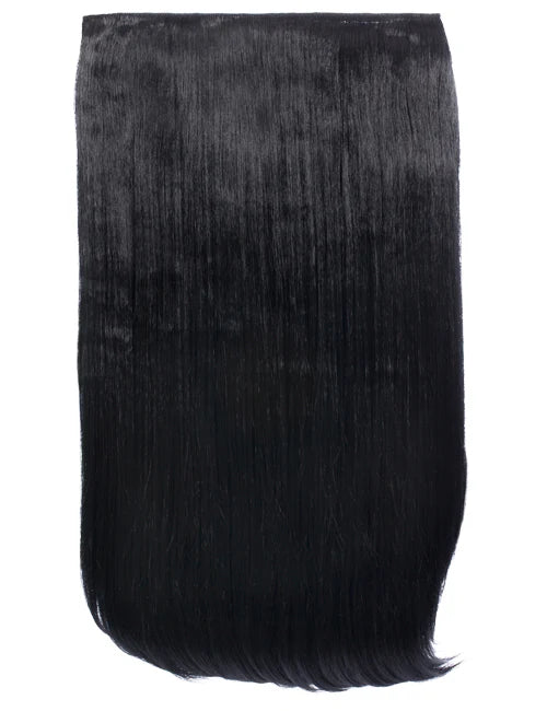 24" Straight Clip In Hair Extension - Black Magic