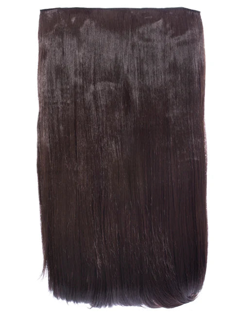 24" Straight Clip In Hair Extension - Chocolate