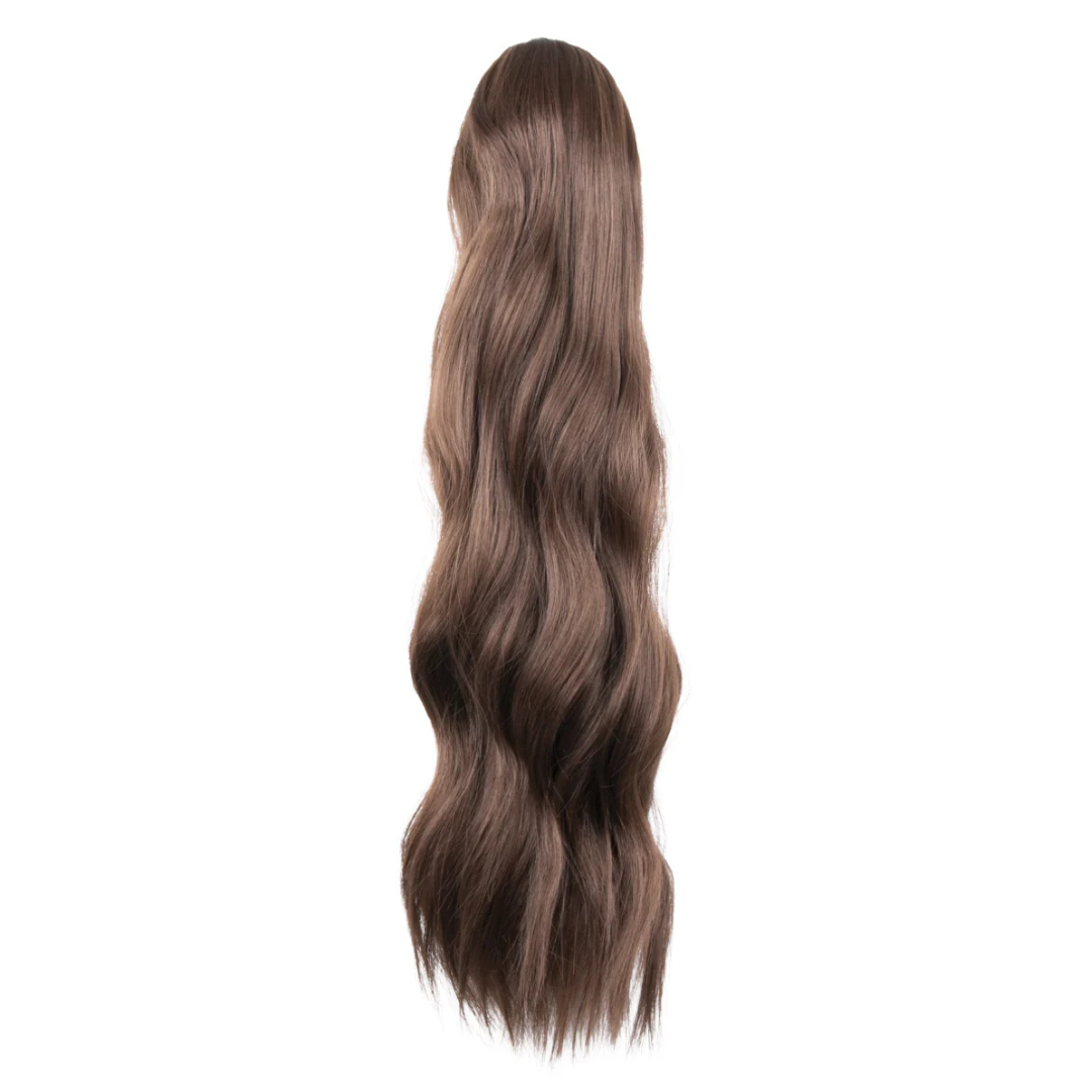 22" Claw Clip Ponytail Hair Extension - Warm Chestnut