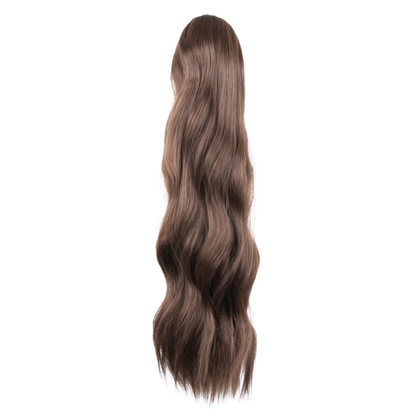 22" Claw Clip Ponytail Hair Extension - Warm Chestnut