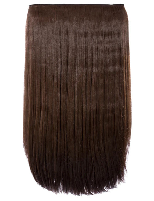 24" Straight Clip In Hair Extension - Warm Chestnut